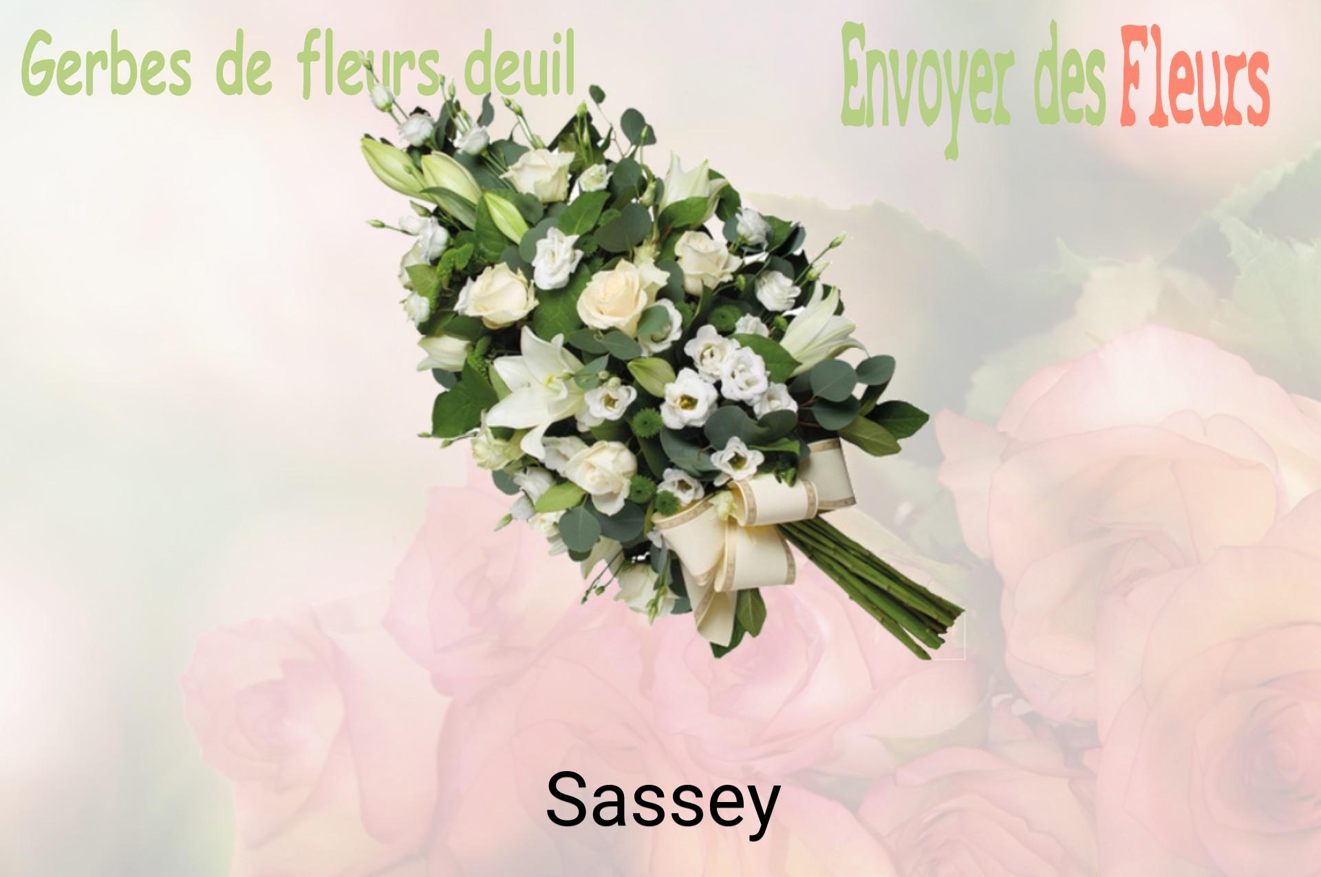 Gerbe de fleurs de deuil livrée à Sassey